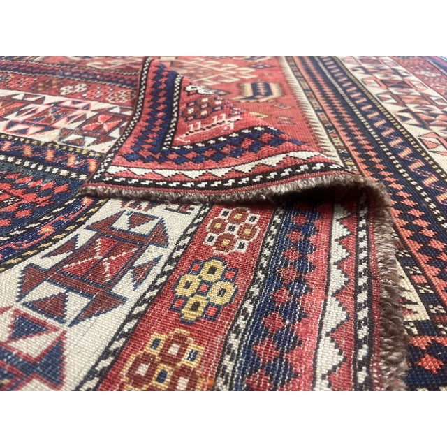 Figurative Antique Caucasian Kuba Rug 3'8" X 4’11" For Sale - Image 3 of 6