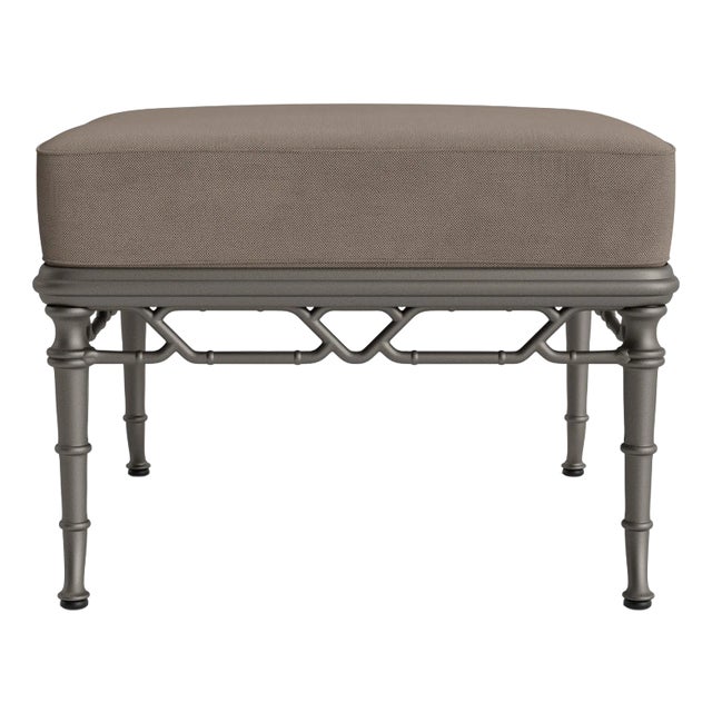 Brown Jordan Calcutta Ottoman, Mica frame with Fusion Taupe fabric For Sale
