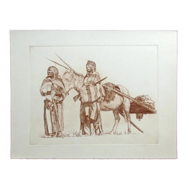 Chad Neff "Wanderers" Signed Original Fine Art Etching, Late 70s For Sale