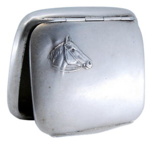 Art Nouveau Silver Snuffbox with Relief Figure of a Horse
