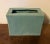 Mid Century Porcelain Blue Green Aqua Monochrome Glaze Pillow Form Flower Brick Block Vase For Sale In New York - Image 6 of 7