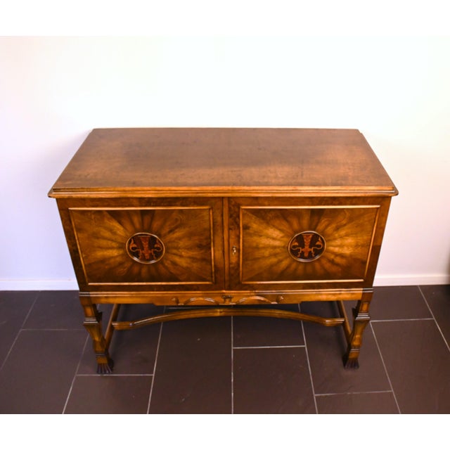 Wood Swedish Grace Flamed Birch Sideboard from Seffle Möbelfabrik, Late 1920s For Sale - Image 7 of 13