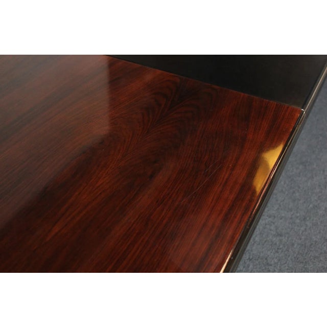 Large Italian Rosewood and Leather Conference Table/Desk by Hans Von Klier For Sale - Image 9 of 13