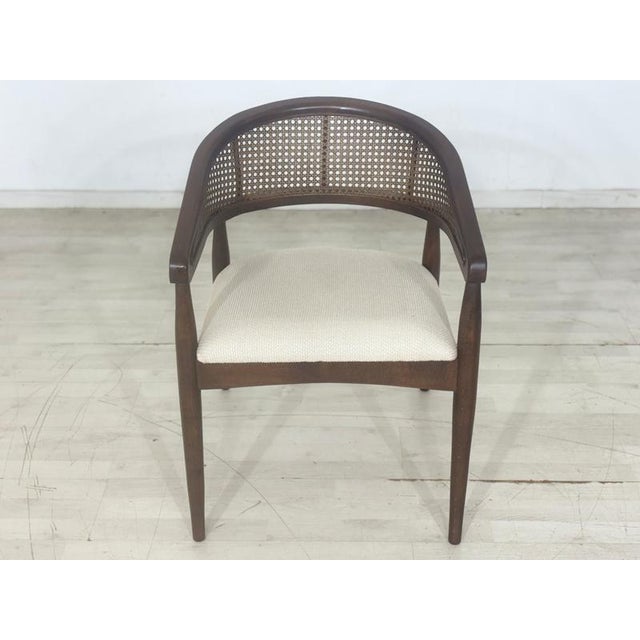 Brown Vintage Armchair with Wickerwork For Sale - Image 8 of 8