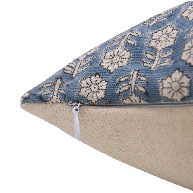 Fabdivine Bohemian Block Print Pillow Cover 18x18 Inch - Tulsi Buti For Sale - Image 4 of 5