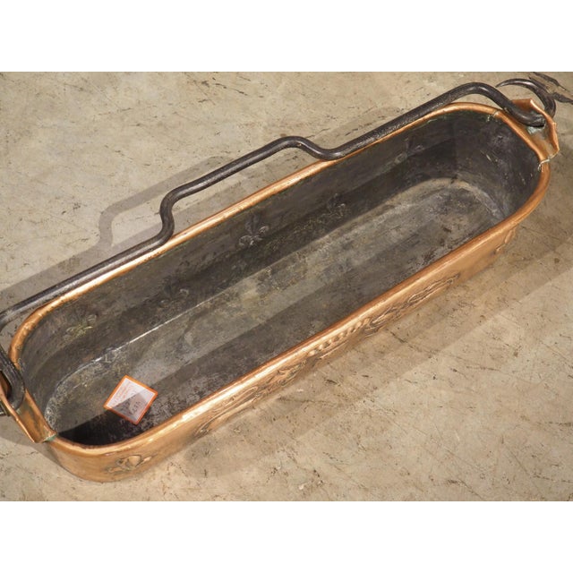 Circa 1900 French Double Lion Passant and Fleur De Lys Copper Poissonnière For Sale - Image 13 of 18