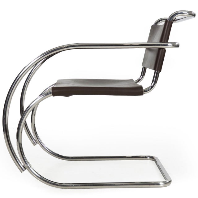 Pair of Mr20 Chrome Steel & Leather Armchairs, Mies Van Der Rohe, Circa 1970s For Sale - Image 6 of 16