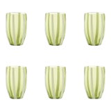 Zafferano Gessato Tumbler in Apple Green - Set of 6 For Sale