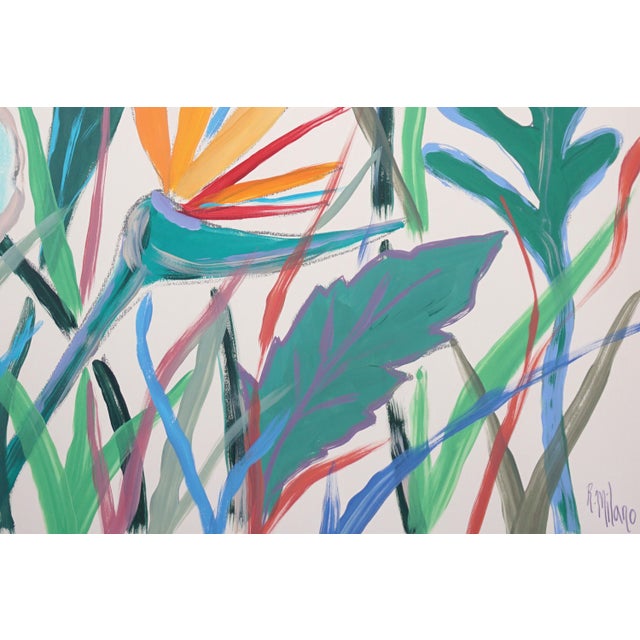 2025, Lush Botanical, Illustration Style Diptych of Tropical Abundance, Acrylic Painting on Watercolor Paper by Romina Milano For Sale - Image 10 of 10