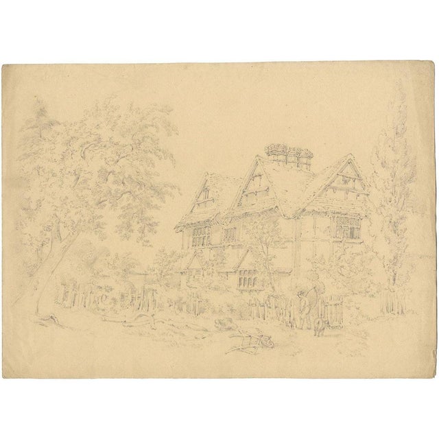 An original 1831 graphite drawing, Alexander Monro, Pickersleigh House, Great Malvern.A fine large graphite drawing by...