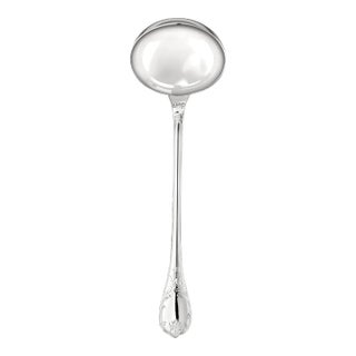 2000s Christofle Silver Plate Soup Ladle Marly Pattern For Sale