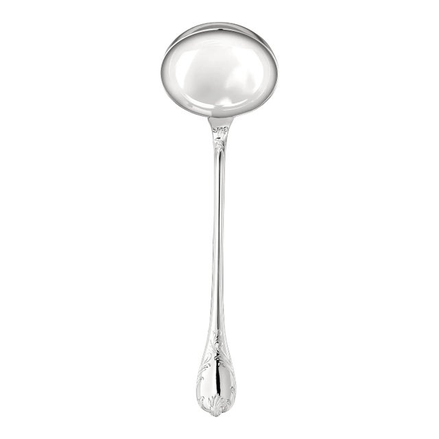 2000s Christofle Silver Plate Soup Ladle Marly Pattern For Sale