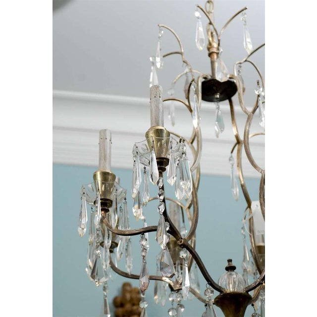Mid 20th Century Swedish 8-Light Brass Chandelier For Sale - Image 4 of 7