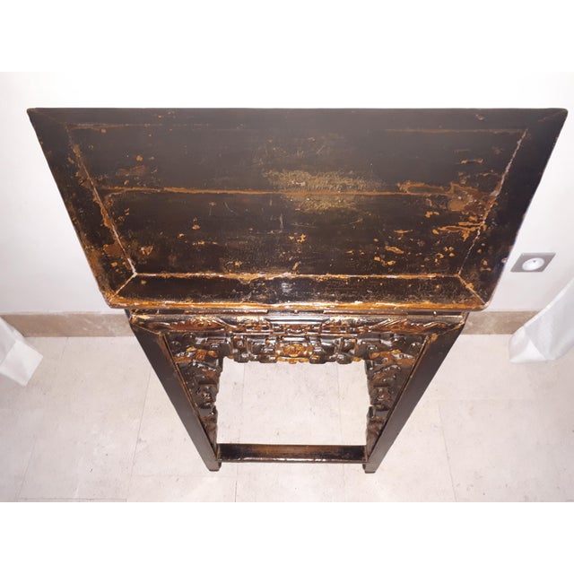 Chinese Console Table in Lacquered Wood For Sale - Image 9 of 11
