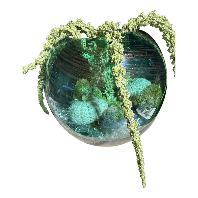 Celestial Meets the Sea Murano Glass Bowl With Shells-Coastal Art Sculpture For Sale