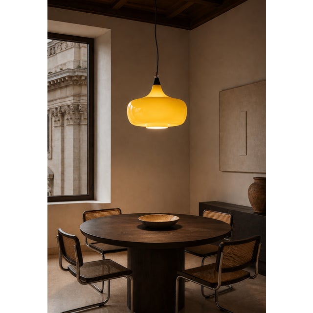 Yellow Mid-Century L114 Murano Ceiling Lamp by Oreste Vistosi and Peter Peltzel for Vetreria Vistosi, 1960s For Sale - Image 8 of 18