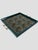 Custom Made by Trouvaille Home Teal Peacock Pattern fabric. Lucite & Gold Handles. Acrylic encasing the tray insert,...
