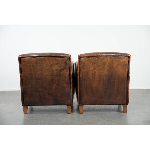 Vintage Sheepskin Leather Chairs, Set of 2 For Sale - Image 3 of 18