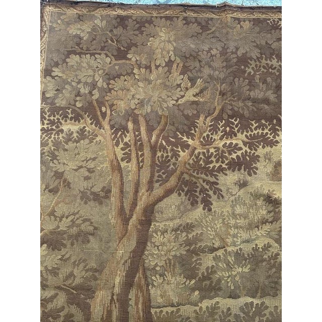 Mid-Century French Aubusson Jacquard Halluin Verdure Mallard Tapestry, 1940s For Sale - Image 8 of 18