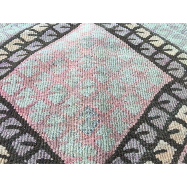 Vintage Turkish Shabby Wool Kilim Rug For Sale - Image 10 of 12