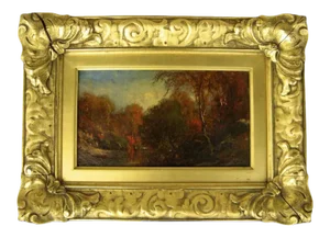 19th Century Landscape Oil Painting by James McG. Hart, Framed