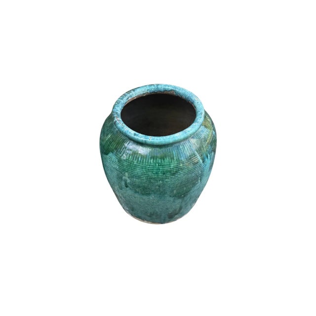 Green Vintage Chinese Green Glazed Ceramic Soy Sauce Jar For Sale - Image 8 of 10