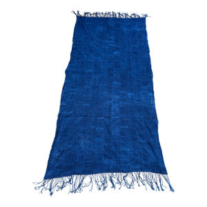 Vintage African Indigo Denim Mossi Mudcloth 85” L X 41”w Textile Throw | No. 101