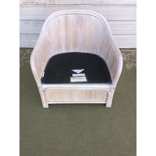 1970s Vintage Split Reed Henry Link Cushioned Chair For Sale In West Palm - Image 6 of 9