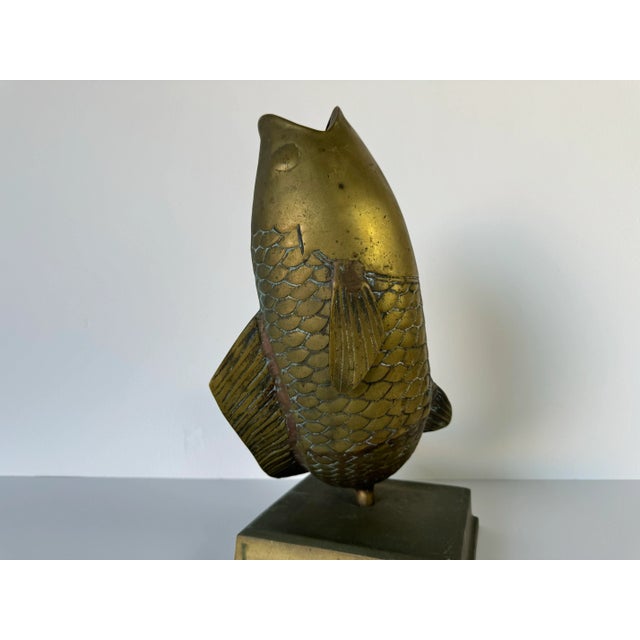 1960's Vintage Solid Brass Koi Fish on Base Sculpture/ Sold For Sale In Miami - Image 6 of 12