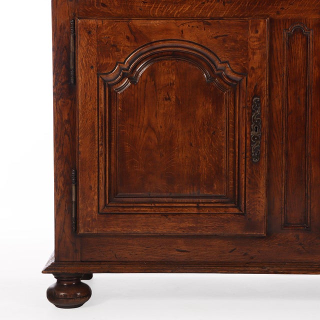 Brown French Solid Oak Sideboard, C. 1940. For Sale - Image 8 of 9