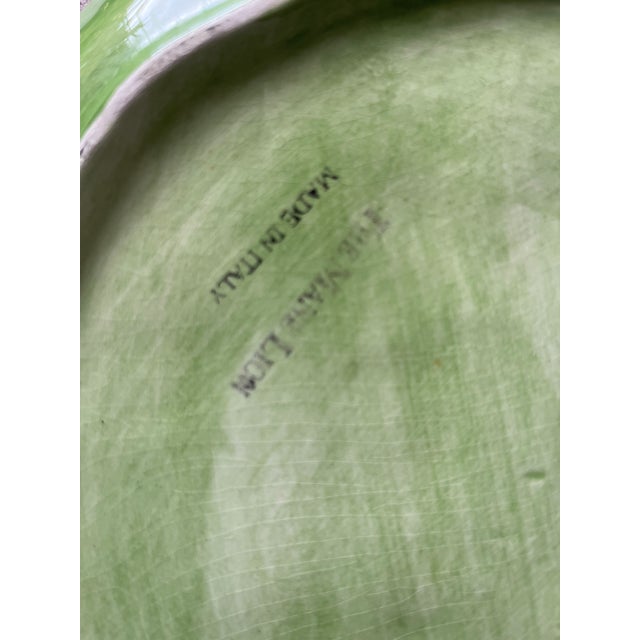 Ceramic The Mane Lion- Italian Faience Lily Pad/Frog Platter For Sale - Image 7 of 9