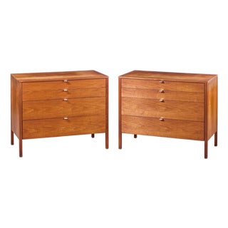 Florence Knoll for Knoll Mid Century Walnut Chest of Drawers Dresser - Pair For Sale