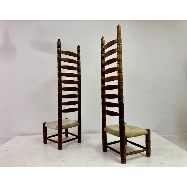 Tall Ladderback Chairs, 1960s, Set of 2 For Sale - Image 6 of 13