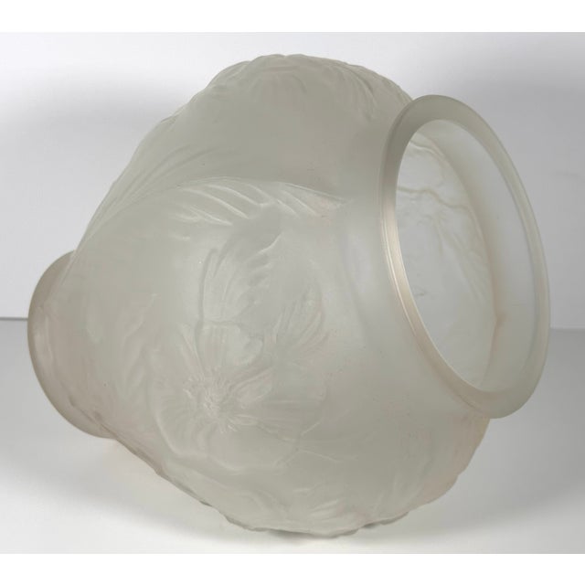 White Tiffin Glass Poppies Satin Vase For Sale - Image 8 of 13