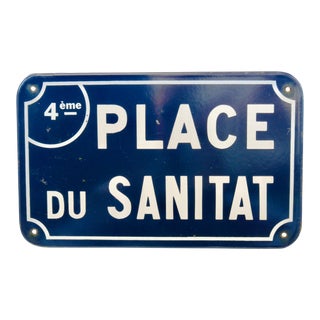 Vintage Mid-Century French Enameled Street Sign For Sale