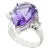 Amethyst and Diamond White Gold Cocktail Ring size 6.75 For Sale