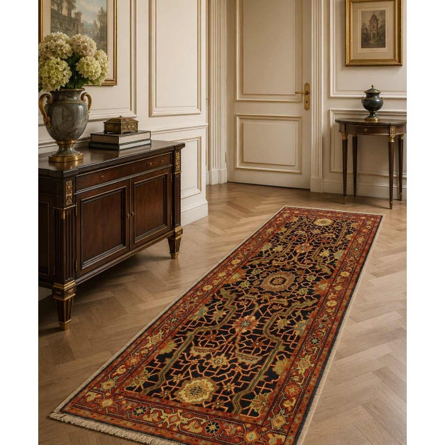 Pasargad DC Fine Hand Knotted Ralph Lauren Design Runner Rug For Sale - Image 4 of 4