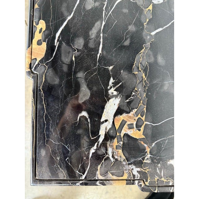 Black Giltwood and Ebonized Marble Coffee Table by Brustlin Workshop, Los Angeles For Sale - Image 8 of 13