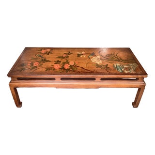 Elegant Asian Painted Coffee Table For Sale