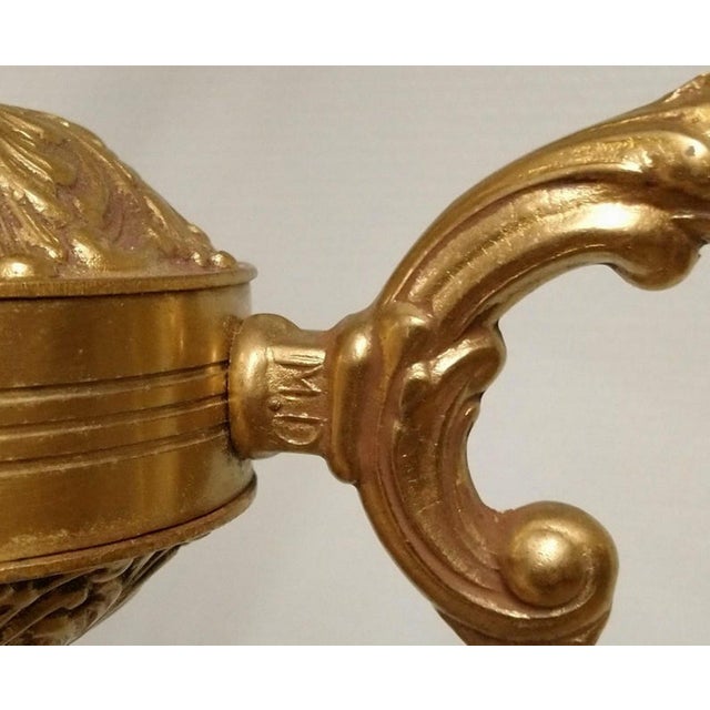 Vintage Louis XV French Bronze Three Branch Chandelier, 1970s For Sale - Image 4 of 13