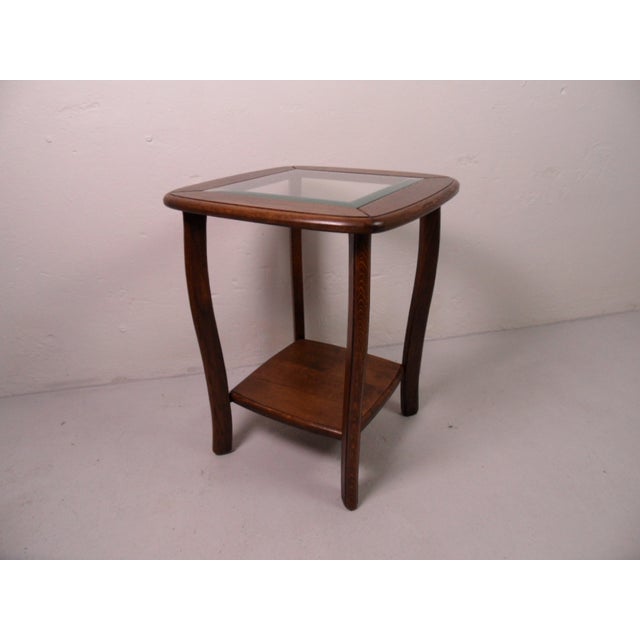 Vintage Dutch Oak and Glass Coffee Table, 1950s For Sale - Image 3 of 11