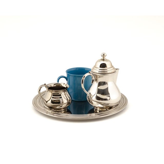 Early 21st Century Litolff Blue Porcelain Mug and Elkington & Co Silver Plated Coffee Service, 2010s, Set of 4 For Sale - Image 5 of 16