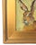 Impressionist oil painting on an artist's hardboard panel of a rabbit hare displayed in a complementary antiqued gold wood...