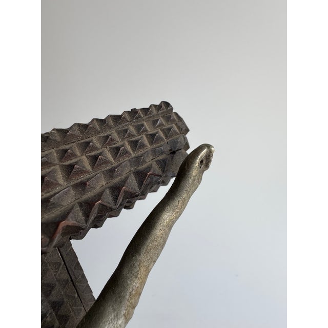 Wood Antique Tramp Art Crucifix, Early 20th Century For Sale - Image 7 of 12