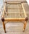 1960s McGuire Style / Ficks Reed style rattan table with glass top. The joints on the rattan frame are wrapped in rawhide,...