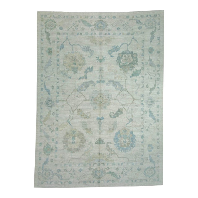 Turkish Oushak Rug 8'9" x 12' #18702 For Sale
