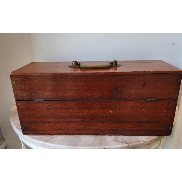 19th Century English Mahogany Document Box With Brass Top Handle For Sale - Image 10 of 16