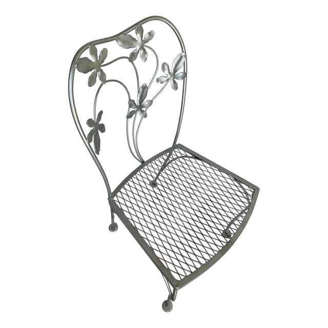 1920's Silver Floral Backs, Set of 3 For Sale - Image 13 of 15