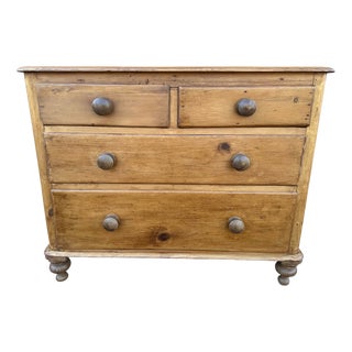 19th Century English Pine Chest For Sale