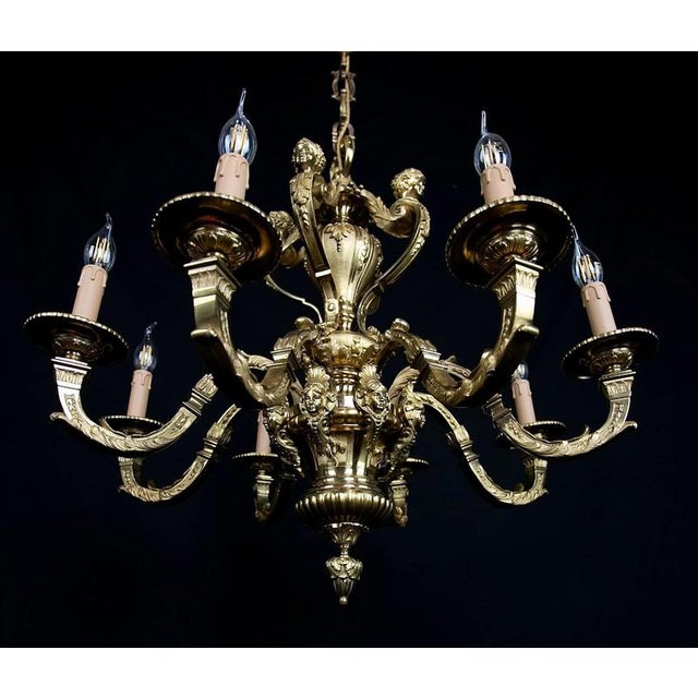 Antique French Bronze Mazarin Chandelier For Sale - Image 4 of 8